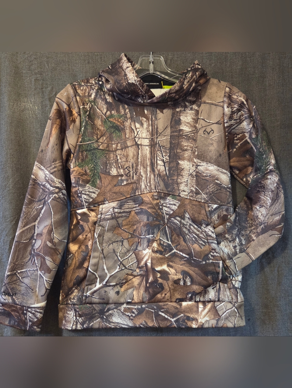 Under Armour Realtree Camo Kids' Hooded Pullover in Brown & Green